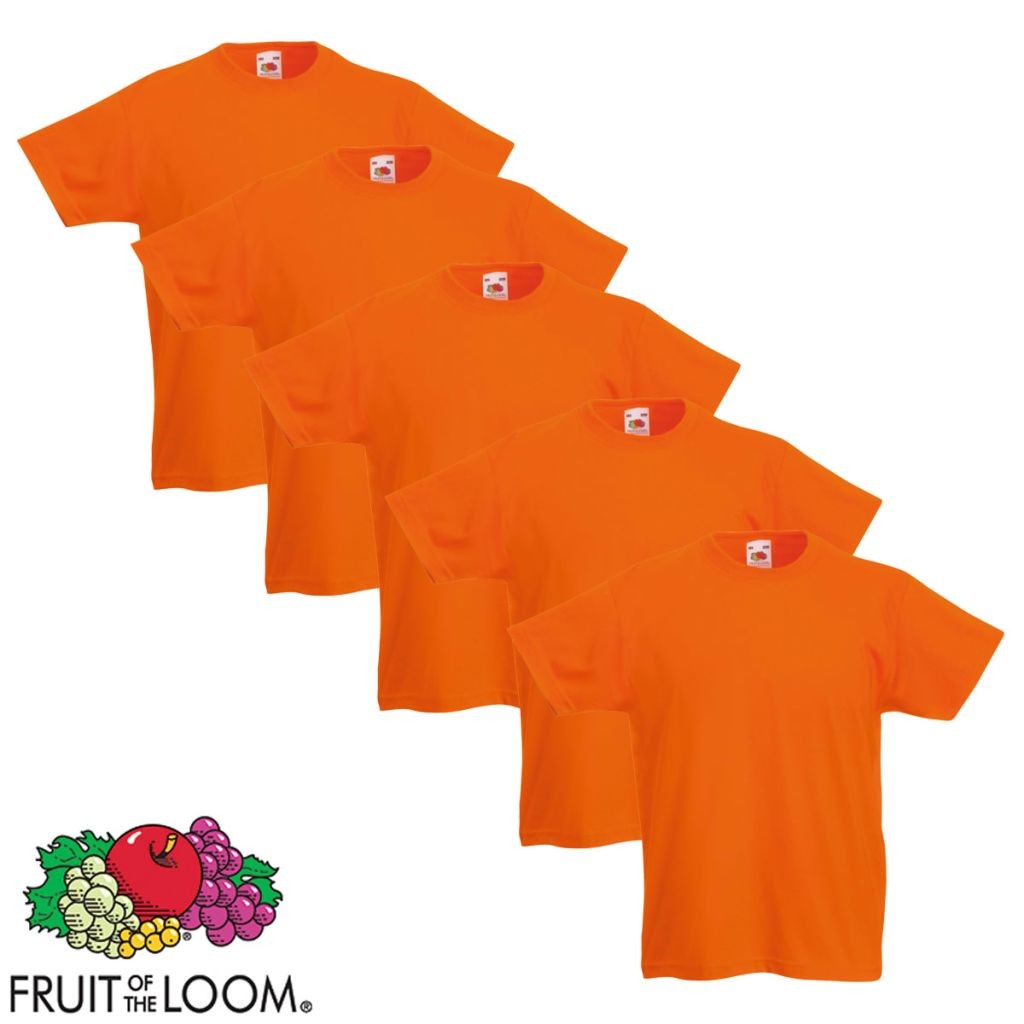 Fruit of the Loom Original Kids T-shirt 5 pcs Orange Size 128